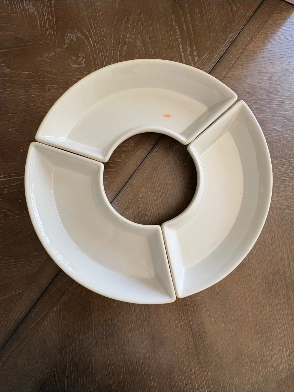 Princess House White Ceramic Four-Section Serving Platter